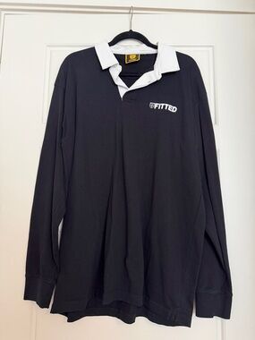 Men’s FITTED Aloha Served Dailt Long Sleeve Black Polo